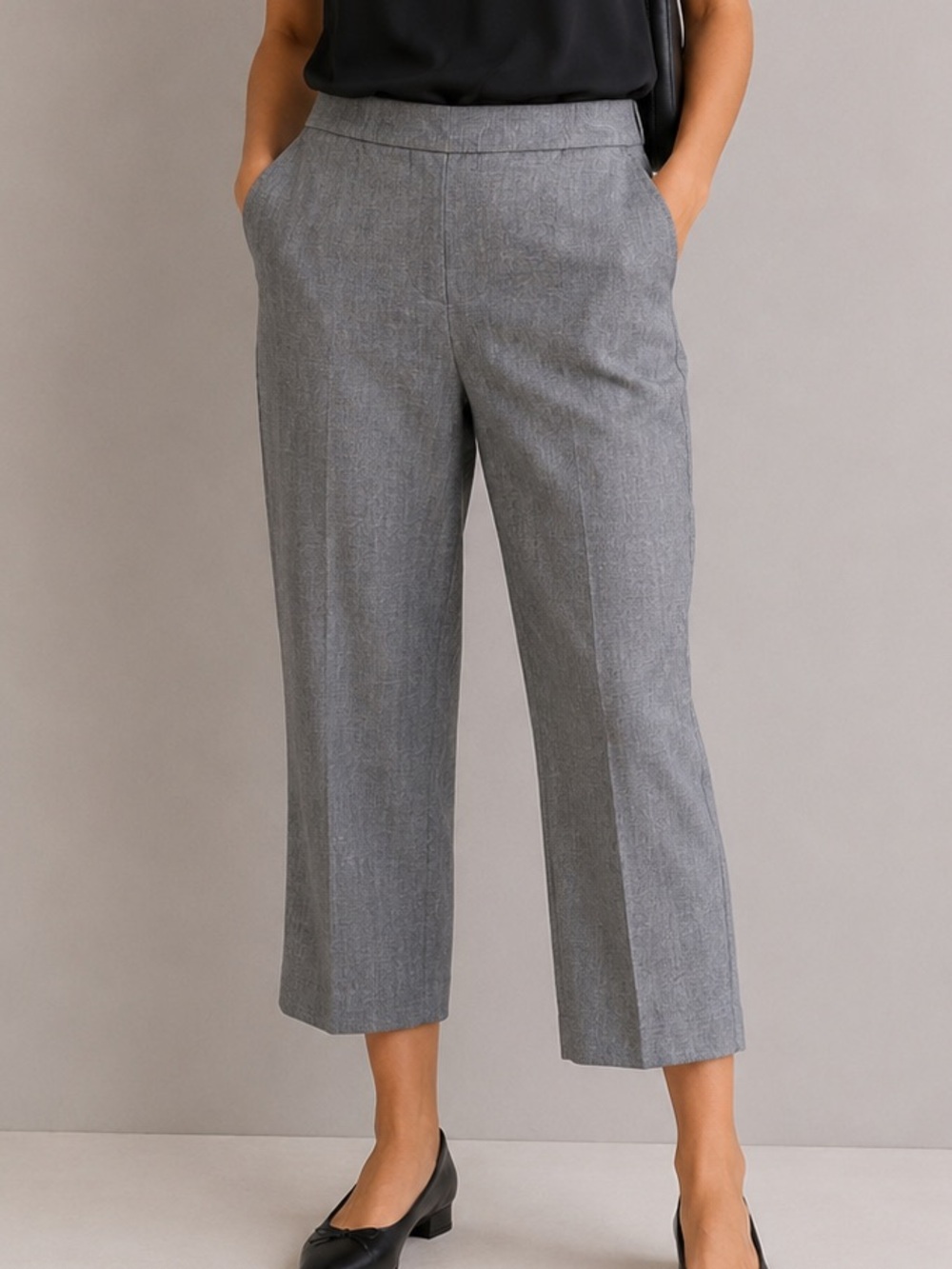 Old Navy High Rise Pull-On Ankle Pants Gray Relaxed Fit Size 12